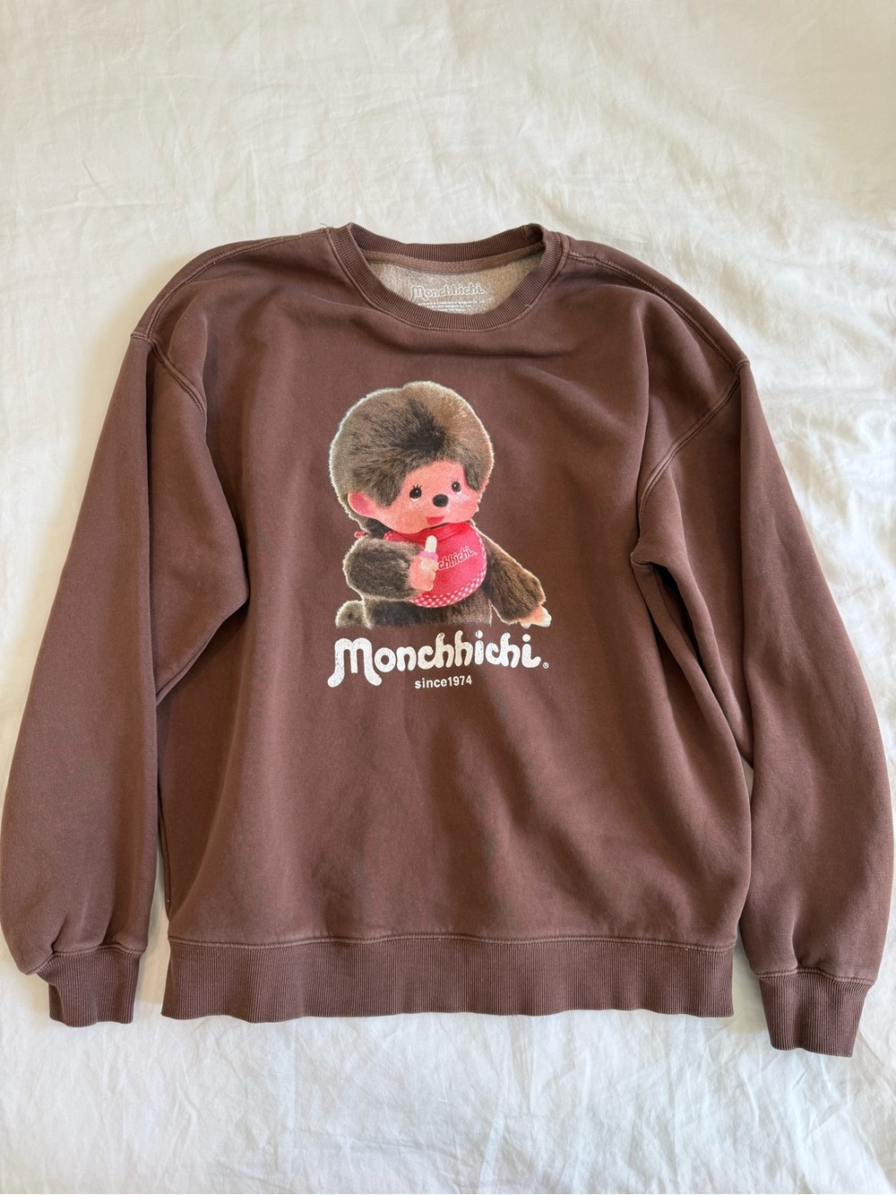 Women’s vintage Monchhichi Brown Crewneck Sweatshirt with Graphic